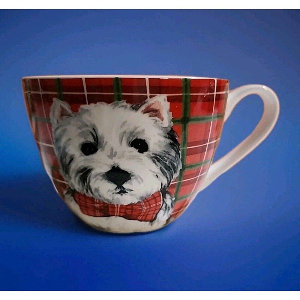 West Highland Terrier Portobello By Design Westie Dog Coffee Mug Cup Red Plaid
